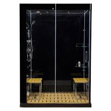 Large steam shower, long bench seat, large recessed niche, two person shower, two shower heads, body sprays, hand held shower, ceiling mounted speakers. Steam Shower Kits Steam Showers The Home Depot