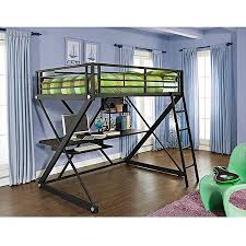 Bed frame loft spaces metal bunk beds bed interior design bedroom bed design furniture futon bunk bed modern bunk beds. Powell Z Full Over Desk Metal Loft Bunk Bed Black Walmart Com Walmart Com