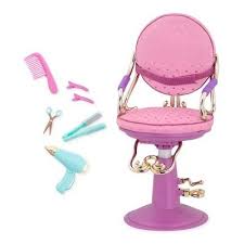 Our Generation Sitting Pretty Doll Salon Chair Gold Hearts Purple Base Doll Salon Pretty Pretty Dolls Salon Chairs Our Generation