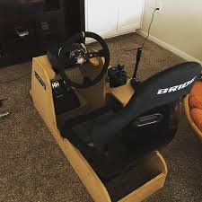 Here Is My Rig Logitech G920 With Nrg 350mm Wheel Bride Seat And Custom Hydraulic Handbrake Lots Of Fun Game Room Design Game Room Decor Gaming Room Setup