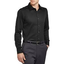 George Men S Slim Fit Sateen Dress Black Shirt Size S 32 33 Shirt Dress Slim Man Shirts