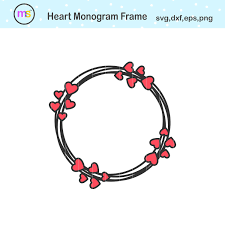 Download Heart Circle Svg Heart Monogram Svg Heart Frame Dxf Heart Circle Monogram Svg Heart Svg Frame Svg For Cricut Unique Designs Commercial Use Clip Art Art Collectibles