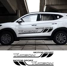 Reinforced with contrasting, simulated leather black trim at the corners. 2 Pcs Car Sports Decals Door Side Trim Hyundai Tucson Car Stickers Both Sides Graphic Vinyl Film Body Decoration Accessories Wish