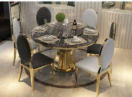 Modern astor stainless steel extendable motorized dining table in white by casabianca furniture. Stainless Steel Dining Room Set Home Furniture Minimalist Modern Glass Dining Table And 6 Chairs Mesa De Jantar Muebles Comedor Dining Room Sets Aliexpress