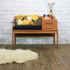 Vintage Chippy Heath Teak Telephone Seat House Interior