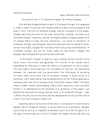 I was never a clockwork orange fan, the cult movie glorifying violence in my view and finding anthony burgess's novel infuriating to read. Doc A Clockwork Orange Tamta A Academia Edu