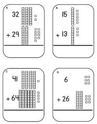 Place Value Base Ten Block And Cubes Addition Task Cards Center Place Values Math School Addition Task Cards