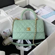 Túi Xách Hàng Hiệu Chanel Coco Siêu Cấp Màu Xanh Pastel 24cm - Mon Store