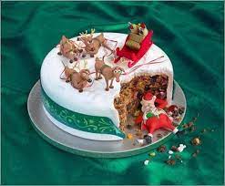 Birthday cat black white colorful personalize cake stand. Le Pere Noel L A Trouve Bon Santa Cake Christmas Cake Winter Cake