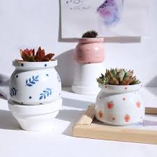 Get free shipping on qualified ceramic plant pots or buy online pick up in store today in the outdoors department. Set Of 4 Hand Painted Flower Pots Floral Design Ceramic Planters Succulent Plant Pots Mini Bonsai Home Garden Desktop Decoration Flower Pots Planters Aliexpress