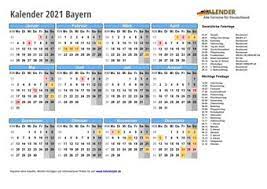 Kalender 2021 mit kalenderwochen und den schulferien und feiertagen von bayern. Kalender 2021 Bayern Alle Fest Und Feiertage