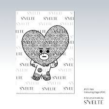 Learn how to draw and color this cute bunny from bt21 easy, step by step art tutorial. Bt21 Tata By Bts V Taehyung Adult Coloring Page In High Resolution Pdf File A Fan Art Printable By S Velte Buy Online In Indonesia At Desertcart Id Productid 66048084
