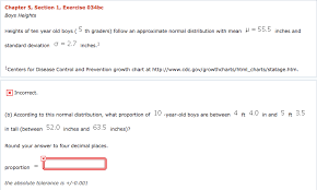Solved Heights Of Ten Year Old Boys 5 Th Graders Follow