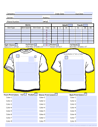 T Shirt Order Form Template Microsoft Word Screen Printing Order Form Template Screen Printed Tshirts