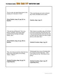 When you're busy planning an amazing thanksgiving dinner, one of the tasks that might fall by the wayside is finding the time to think up engaging ways to entertain guests before the feast starts or after the meal is done. Hunger Games Quotes Activities Trivia Game By Tracee Orman Tpt
