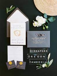 A Modern Tuscan Style Wedding With Cambodian Flair At Ponzi Vineyards Wedding Stationery Wedding Invitation Paper Pretty Wedding Invitations