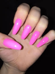 A manicure like this is perfect for the times when you want to stand out from the crowd. Coffin Long Hot Pink Acrylic Nails Novocom Top