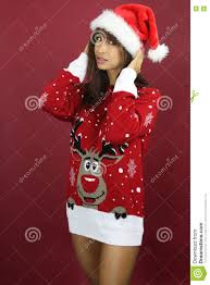 Belle Femme Utilisant Un Chandail De Noel De Kitsch Image Stock Image Du Chapeau Renne 77032555 Hot promotions in fond noel on aliexpress: dreamstime