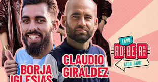 Claudio Giráldez y Borja Iglesias visitan 'Land Rober' tras la  clasificación europea del Celta