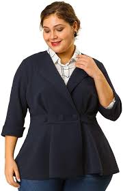 You'll probably be wearing a blazer. Agnes Orinda Women S Plus Size Blazers Ruffle V Neck Button Ruched Casual Peplum Blazer At Amazon Women S Clothing Store