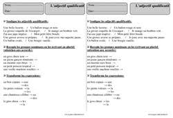1 complète ces phrases avec des adjectifs de couleur. Exercice Adjectif Qualificatif Ce2 Cycle 2