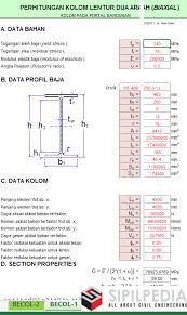 Koleksi ribuan aplikasi excel perhitungan teknik sipil dari seluruh dunia. Steel Beam Column Perhitungan Balok Kolom Dan Perhitungan Kolom Lentur 2 Arah Sipilpedia