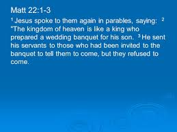 This parable is told using the familiar setting of a. Parable Of The Wedding Feast Ppt Video Online Download