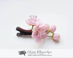 Hair Clip Sakura Cherry Blossom Peach Polymer Clay Flowers Mothers Day Gift For Women Hair Clip Pink Gift For Her Flower Sakura Hairclip Con Imagenes Joyas De Arcilla Polimerica