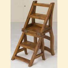 Based On The Old Victorian Style Librarian Chair This Chair Folds Over And Becomes A Step Ladder Ideal For Reaching High Shelv Chair Step Ladders Wooden Chair