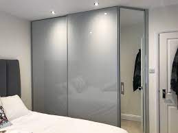 Bedroom Sliding Wardrobe In Grey Gloss Wardrobe Design Bedroom Wall Wardrobe Design Wardrobe Interior Design