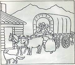 Foster the literacy skills in your child with these free, printable coloring pages that can be easily assembled into a book. Vintage Pioneer Life Coloring Pages Coloring Books Coloring Pages Pioneer Crafts