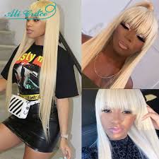 Maybe you would like to learn more about one of these? Ali Grace Wigs Blonde 613 Straight Human Hair Wigs With Bang No Lace Machine Made Hair Wigs For Black Women Fringe Wigs Can Dyed Full Machine Wigs Aliexpress
