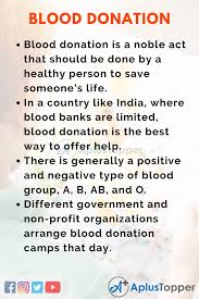 There is no substitute for blood. 10 Lines On National Voluntary Blood Donation Day For Students And Children In English A Plus Topper