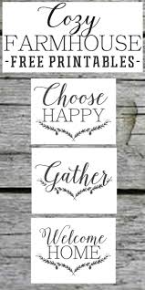 Farmhouse Free Printable Set Gather Choose Joy Welcome Home The Mountain View Cottage Wall Printables Farmhouse Printables Free Printable Wall Art
