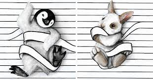 Monkeys are known for their funny characters so in your drawing, you can show some funny or naughty features of monkey. My 8 Animal Drawings On Lined Dotted And Graph Paper Are Made To Look Like They Are Playing On The Page Bored Panda