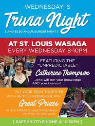 Louis native, i'll take any opportunity to brag about my city. St Louis Bar Grill This Wednesday Our Trivia Night Returns Come Out And Show Your Skills With Your Team And Our Fun Host Catherine Thompson If You Would Like Reservations