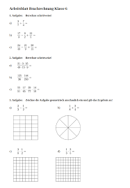 Access the most comprehensive library of sixth grade math resources. Aufgabenblatt Bruchrechnung Klasse 6 Bruchrechnen Uben Mit Mathefritz