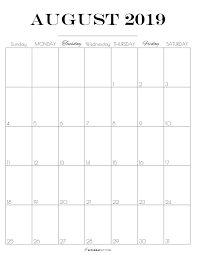 Cute Free Printable August 2021 Calendar Saturdaygift Vertical Calendar Calendar Printables 2019 Calendar