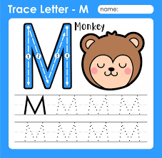 Letter m writing practice sheet pdf shown on decorative background with alphabet letters let's practice writing . Premium Vector Alphabet Tracing Worksheet With Letter M Mango