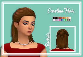 The Sims 4 Caroline Hair Comes In All Standard Ea Colors Base Game Compatible Hat Compatible Has All Lods Sims 4 Sims Hair Sims