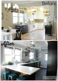 Before Updated 70s Kitchen To After Modern Kitchen With Black Cabinet Kitchen Cabinets And Countertops Refacing Kitchen Cabinets Cost Online Kitchen Cabinets