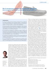 PDF) De la transsexualité à la dysphorie de genre