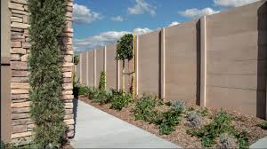 You Don T Need A Stone To Build This Smooth Stone Wall Precast Concrete Does The Trick At A Fraction Of Th Modern Fence Design Concrete Fence Precast Concrete