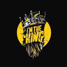 Design With Hipster King Crown Vector Illustration Royalty Free Illustration Beard Logo Design Beard Logo Black Background Design