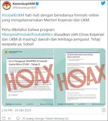 Pada 2020, tercatat telah tersalurkan 100 persen blt umkm dengan total nilai rp 28,8. Formulir Pendaftaran Online Blt Umkm Beredar Kemenkop Ukm Pastikan Hoaks Jurnal Patroli News