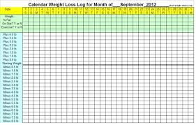 September Weight Loss Calendar 2012