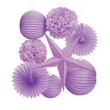 Darice Paper Party Decorations Kit Lavender 8pcs Walmart Com Paper Party Decorations Party Decorations Decoration Kit