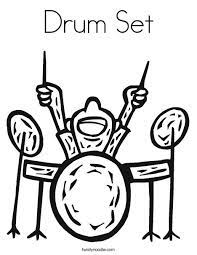 Majestic musical drums coloring drums drum lessons music. Drum Set Coloring Page Twisty Noodle