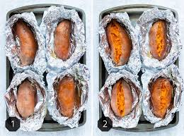 How To Bake Sweet Potatoes In Foil Evolving Table Recipe In 2020 Cooking Sweet Potatoes Sweet Potato Recipes Baked Baked Sweet Potato