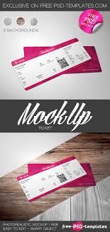 This Free Mock Up Can Be Good For Creating Designers Portfolio As Well Psd Template Free Ticket Template Free Printables Ticket Design Template